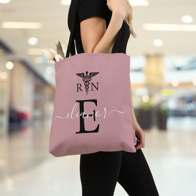 Bolso De Tela Monograma rosado de la enfermera Rubor de RN regis (Subido por el creador)