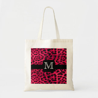 Bolso De Tela Monograma rosado del leopardo