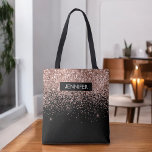 Bolso De Tela Monograma Rubor Rosa Rosa Rosa Purpurina de oro y<br><div class="desc">Añada su propio nombre o Monograma Rubor Rosa Rosa Rosa Rosa Gold Faux Purpurina y Sparkle Modern y Elegante Bolsa de Moda de lujo. Esta Bolsa puede ser utilizada por Médicos, enfermeras, Estilistas de pelo, Salón de belleza, Artista de maquillaje, Masaje y Spa, Lash ocular, Fila ocular, Trabajadores de restaurantes,...</div>