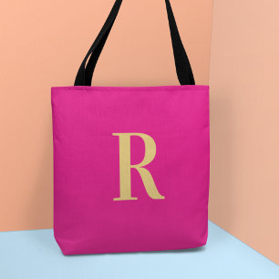 Bolso De Tela Monograma Simple Moderno