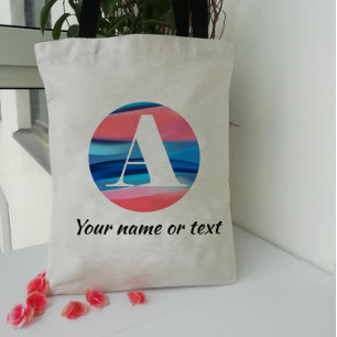 Bolso De Tela Monograma simple y elegante con la letra A Tote