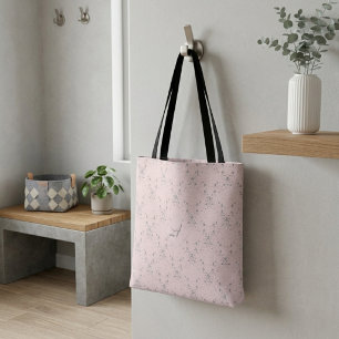 Bolso De Tela Monograma Simple y Elegante con Patrón de Brillo R