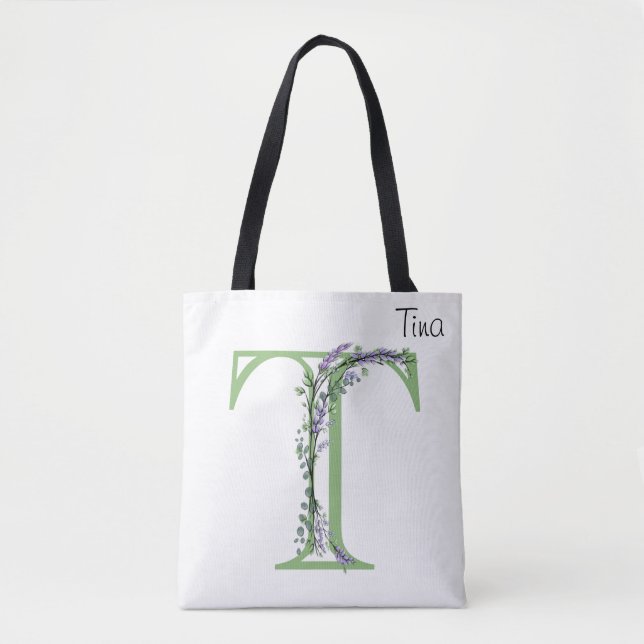 Bolso De Tela Monograma T Lavender Eucalyptus (Anverso)