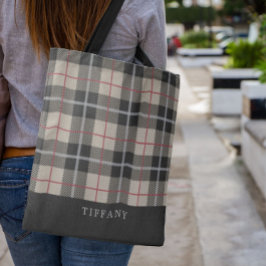 Bolso De Tela Monograma Thompson Camel Tartan Plaid Pattern