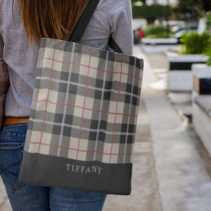 Bolso De Tela Monograma Thompson Camel Tartan Plaid Pattern