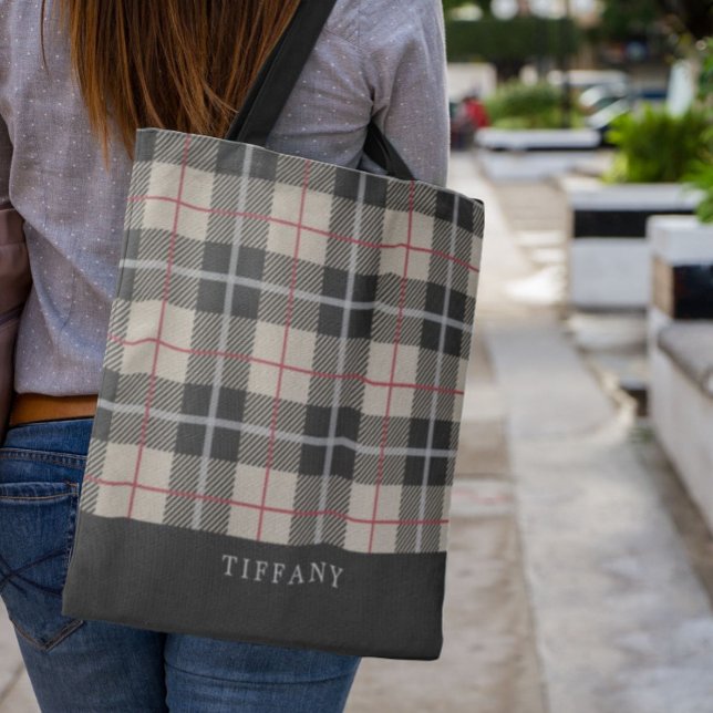 Bolso De Tela Monograma Thompson Camel Tartan Plaid Pattern (Subido por el creador)