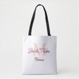 Bolso De Tela monograma tribu de la novia rojo ducha de boda sim