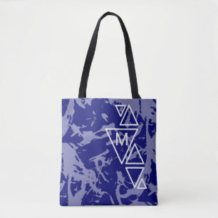 Bolso De Tela Monograma TS de distorsión azul