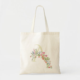 Bolso De Tela monograma Un Shower Nupcial floral de primavera