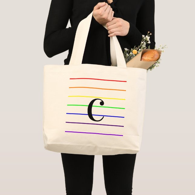 Bolso De Tela Monograma Verano Divertido Rayos Arcoiris (Anverso (producto))