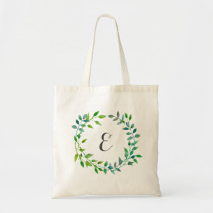 Bolso De Tela Monograma verde de la guirnalda el de la hoja de
