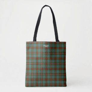 Bolso De Tela Monograma verde del tartán de la caza de Fraser d