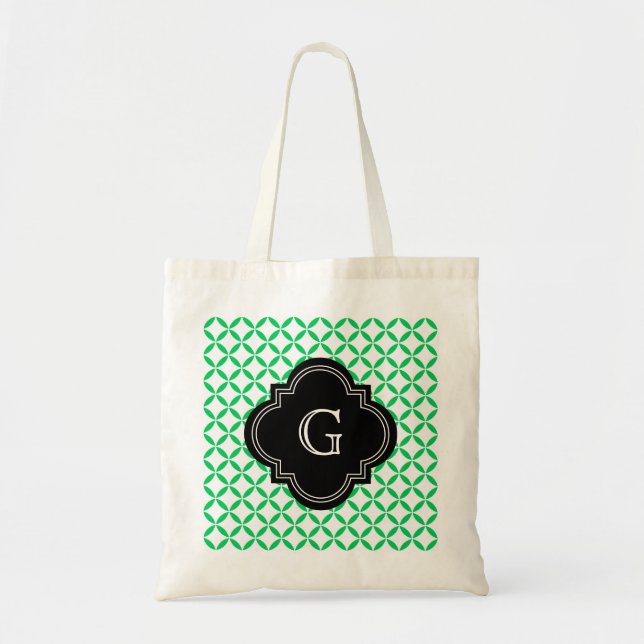 Bolso De Tela Monograma verde esmeralda marroquí de quatrefoil n (Frente)