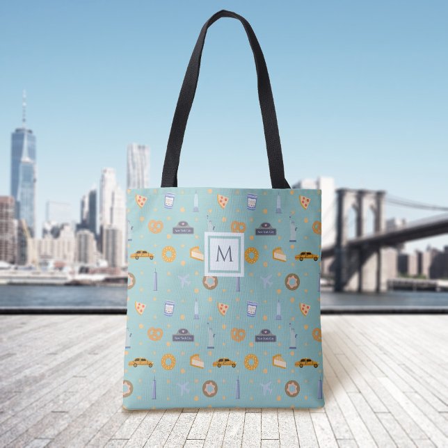 Bolso De Tela Monograma verde moderno del patrón de la ciudad de (Subido por el creador)