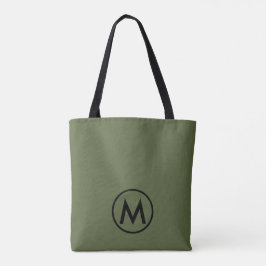 Bolso De Tela Monograma verde oliva moderno mínimo