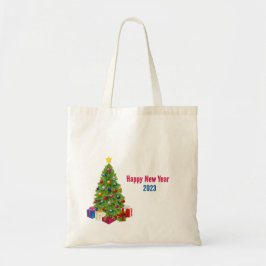 Bolso De Tela Monograma vintage de árbol de Navidad Tote Bag