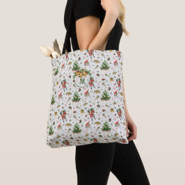 Bolso De Tela Monograma Vintage Feliz Navidad Santa