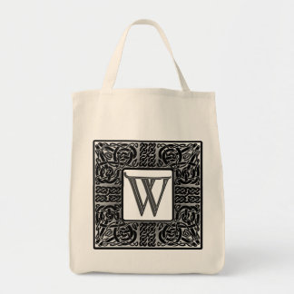 Bolso De Tela Monograma "W" celta plateado