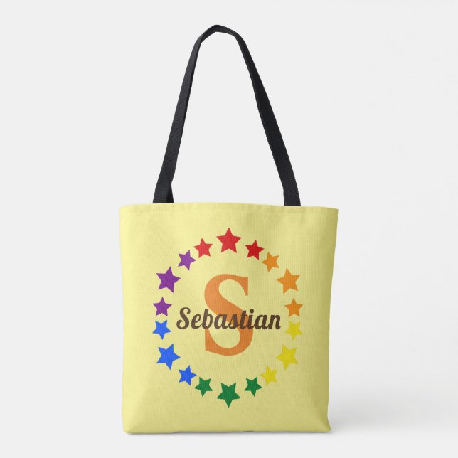 Bolso De Tela Monograma y nombre de las estrellas del Orgullo Ga (Reverso)