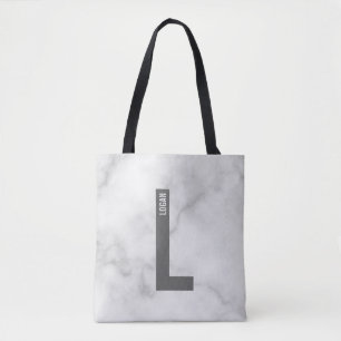 Bolso De Tela Monograma y nombre negrita personalizado moderno