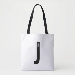 Bolso De Tela Monograma y nombre negrita personalizado moderno