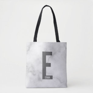 Bolso De Tela Monograma y nombre negrita personalizado moderno