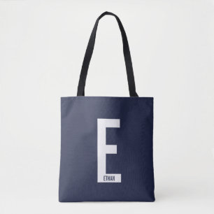 Bolso De Tela Monograma y nombre negrita personalizado moderno