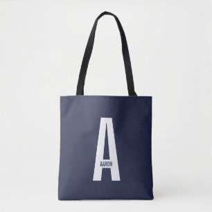 Bolso De Tela Monograma y nombre negrita personalizado moderno
