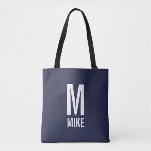 Bolso De Tela Monograma y nombre personalizados modernos