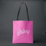 Bolso De Tela Monograma y Nombre Personalizados Rosa Brillante M<br><div class="desc">Presentamos nuestra moderna bolsa tote de color rosa intenso con monograma y nombre personalizados, un accesorio vibrante y elegante diseñado para uso diario. Esta bolsa tote llamativa presenta un color rosa intenso y audaz, personalizada con tu monograma y nombre para un toque único. Elaborada con materiales duraderos y de alta...</div>