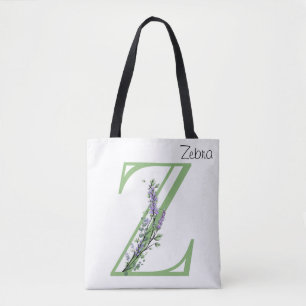 Bolso De Tela Monograma Z Lavender Eucalipto