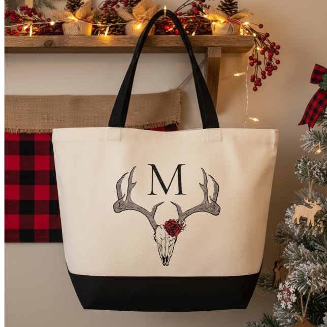Bolso De Tela Monogramación de Antlers de renos de la cabeza de  (Subido por el creador)