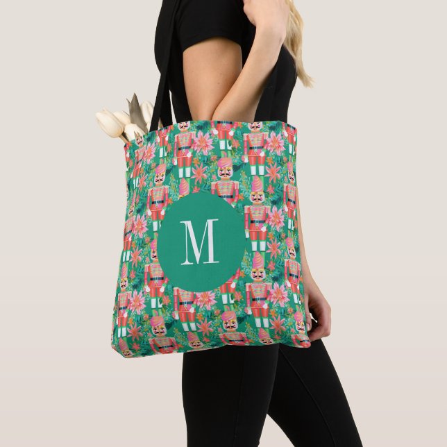 Bolso De Tela Monogramado de los Navidades de la perrición Nutcr (Detalle)