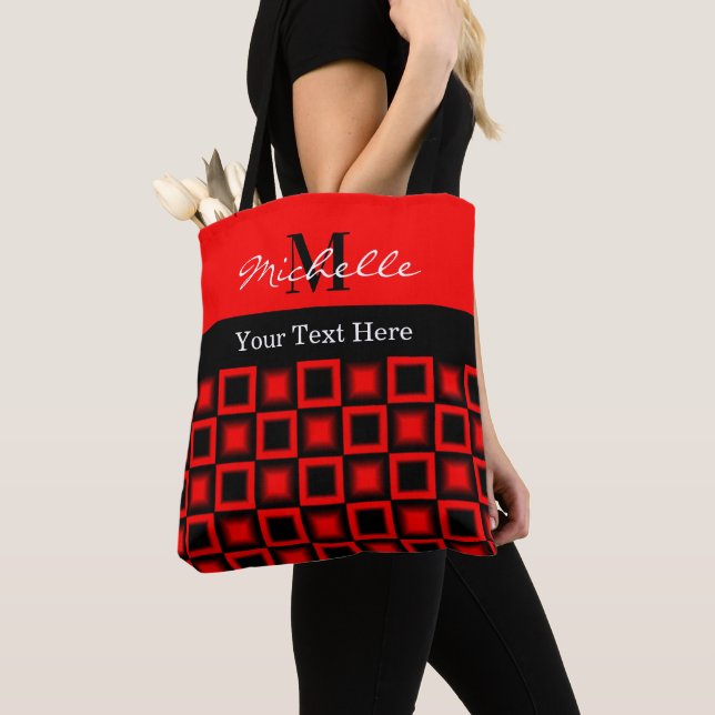 Bolso De Tela Monogramado de patrón elegante de la Plaza Roja y  (Detalle)