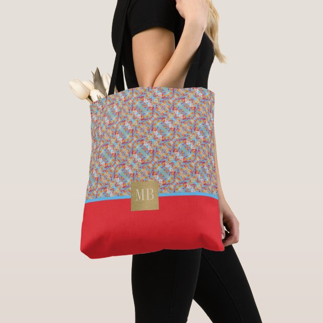 Bolso De Tela Monogramado de Splashy Red Paint (Detalle)