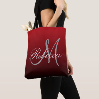 Bolso De Tela monogramas abstractos de marsala maroon burgundy g
