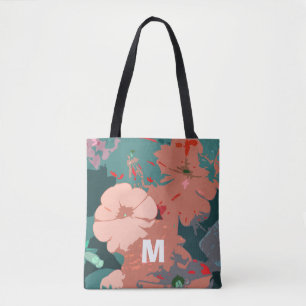 Bolso De Tela Monogramas Bodas Florales en Flores Silvestres