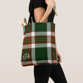 Bolso De Tela Monogrammed Jolly Holly plaid