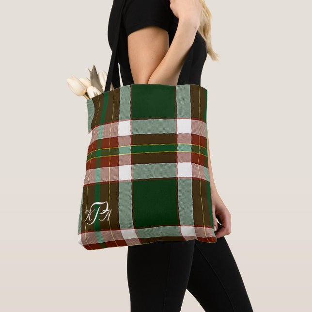 Bolso De Tela Monogrammed Jolly Holly plaid (Detalle)