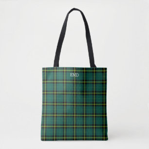 Bolso De Tela Monogramo Duffy Clan Tartan Green Plaid