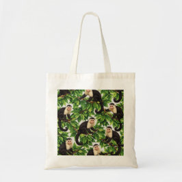 Bolso De Tela Monos capuchinos en patrón de selva de hojas tropi