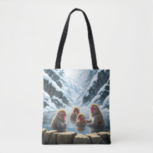Bolso De Tela Monos de nieve en el parque Jigokudani