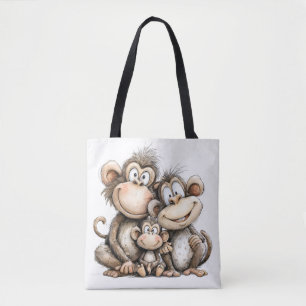 Bolso De Tela Monos lindos