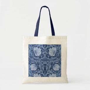 Bolso De Tela Monotona azul impernel. William Morris