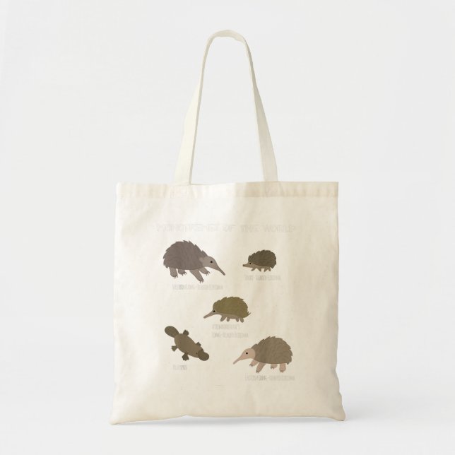 Bolso De Tela Monotremes Del Mundo Echidna Platypus Gift Funn (Frente)