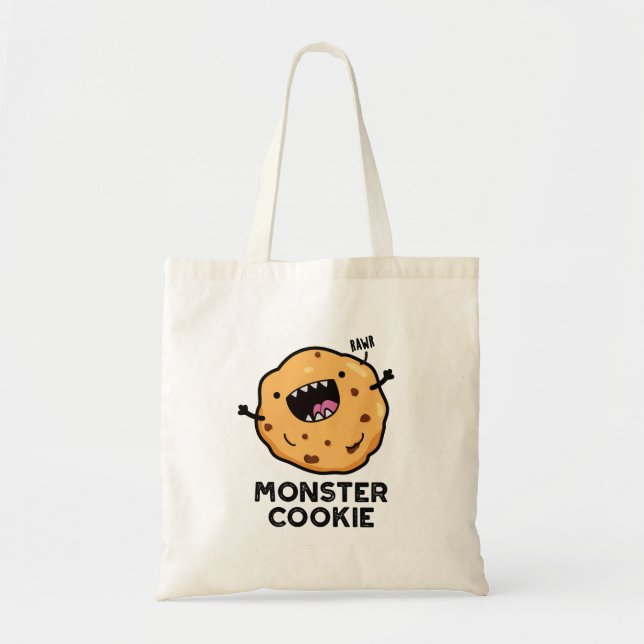 Bolso De Tela Monster Cookie Funny Food Pun (Frente)