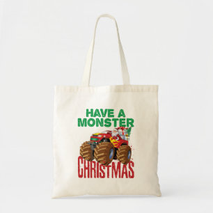 Bolso De Tela Monster Navidades de camiones Santa Claus Niños ni