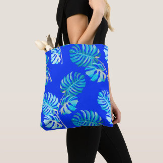 Bolso De Tela Monstera Brisa Azul Cobalto