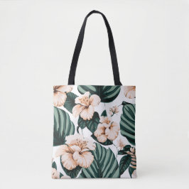 Bolso De Tela Monstera deja hibiscus