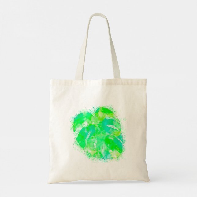 Bolso De Tela Monstera Watercolor (Reverso)